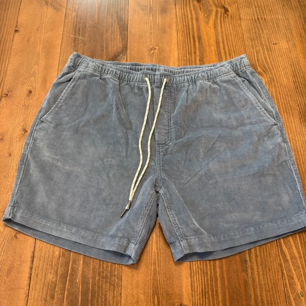 Faherty Blue Corduroy Flat Front Shorts